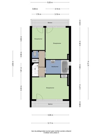 Floorplan - Zwaluwstraat 34, 3082 MP Rotterdam